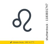 Leo sign Icon / Vector Set - In Line / Stroke Design