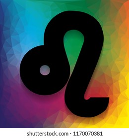 Leo sign illustration. Vector. Flat style black icon on white.