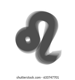 Leo sign illustration. Vector. Gray icon shaked at white background.
