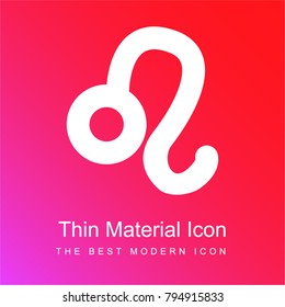 Leo sign red and pink gradient material white icon minimal design