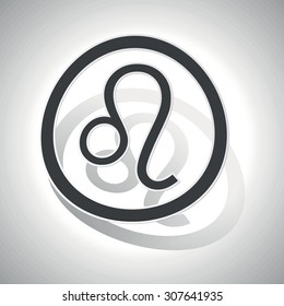 Leo sign sticker, curved, with outlining and shadow