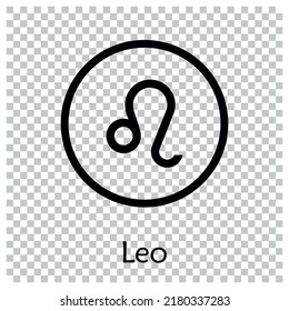 Leo sign . Vector illustration. Leo zodiac sign symbole on white background horoscope astrology. Zodiac sign. Astrological calendar. Zodiacal black and white vector horoscope. Line