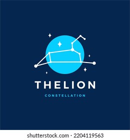 Leo Star Constellation The Lion Logo Vector Icon Illustration