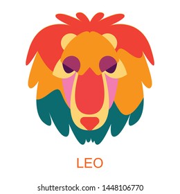 Leo star sign with different colors on white background. Vector horoscope zodiac star icon.Vector astrology sign.