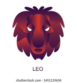 Leo star sign with different colors on white background. Vector horoscope zodiac star icon.Vector astrology sign.