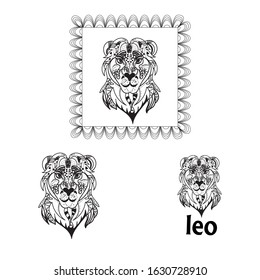 leo symbol is good for tattoo or logo, modern illustration