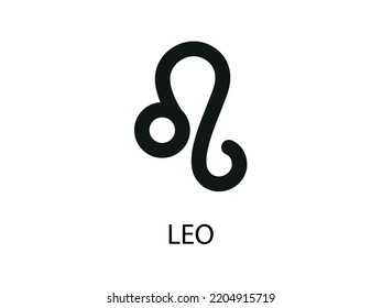 Leo Symbol of the Horoscope. Zodiac Sign. Vector illustration of black Astrological signs 
for calendar, horoscope isolated on a background 
