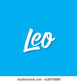 leo, text design. Vector calligraphy. Typography poster. Usable as background.