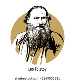 Leo Tolstoy is one of the most famous Russian writers and thinkers, one of the world's greatest novelists. Hand drawn vector illustration.