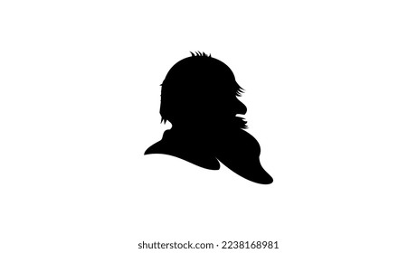 Leo Tolstoy, original high quality black silhouette profile