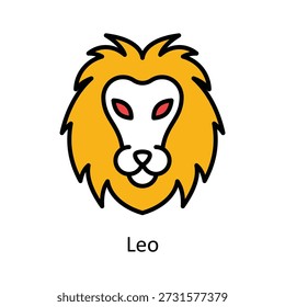 Leo Vetor Preencheu Ícones de contorno estilo Ilustração. Arquivo EPS 10