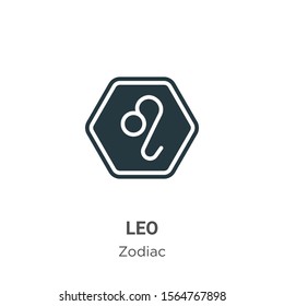 Leo vector icon on white background. Flat vector leo icon symbol sign from modern zodiac collection for mobile concept and web apps design.
