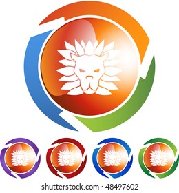 Leo web button isolated on a background