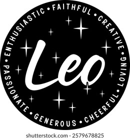 leo zodiac astrology star sign graphic design quote