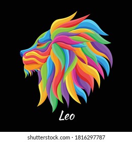 Leo zodiac character illustration with colorful drawing style. for printing t-shirts, poster and mechandise. vector wpap eps10