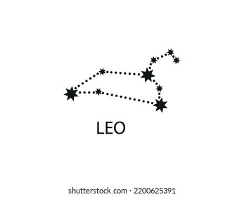 Leo Zodiac Constellation. Sky map. Horoscope Symbol. Vector illustration of Astrological signs for calendar, horoscope
isolated on a background 
