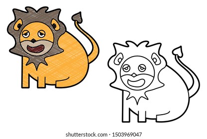 Leo zodiac design vector with texture. black and white colors