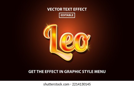 Leo zodiac editable text effect style