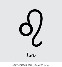 Leo zodiac horoscope sign icon flat style