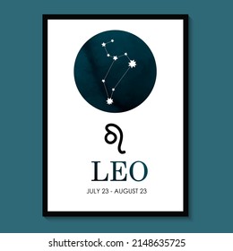 Leo Zodiac. Leo Zodiac Icon. Leo constellation astrology vector illustration. Astrology Illustration