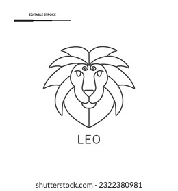 Leo Zodiac Icon Vector Design.