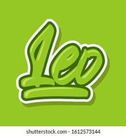 leo zodiac name hand lettering