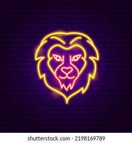 Leo Zodiac Neon. Vector Illustration of Horoscope Promotion.