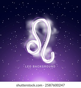 Leo zodiac. Night sky background. Vector illustration