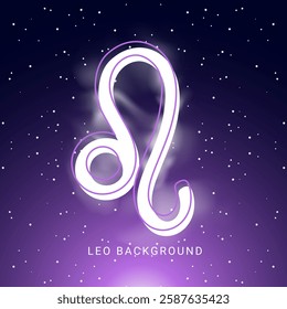 Leo zodiac. Night sky background. Vector illustration