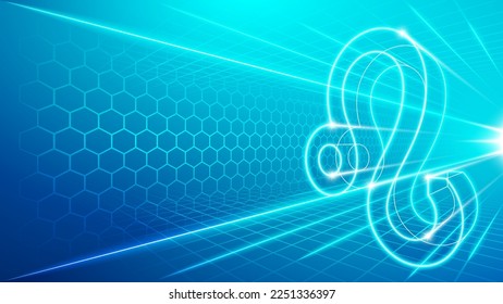Leo Zodiac Polygonal Symbol Perspective Digital Visualization Abstract Sci-Fi Horoscope Astrology with Futuristic Cyberspace Hologram Technology Metaverse Background Vector Illustration.