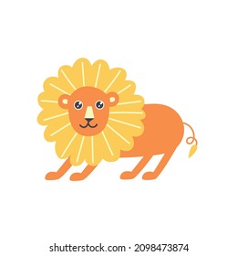 Leo zodiac sign animal character hand drawn naive art