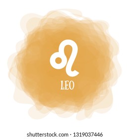 Leo. Zodiac sign. Astrological calendar. Zodiacal color vector horoscope. Smoky circle. Line symbol