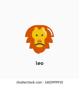 Leo zodiac sign, astrological, horoscope symbol. Flat icon. Vector illustration.