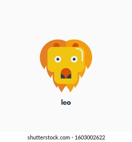 Leo zodiac sign, astrological, horoscope symbol. Flat icon. Vector illustration.