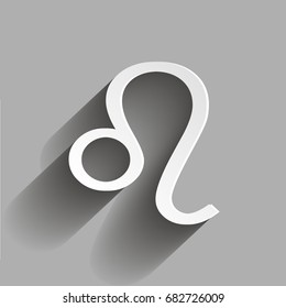 Leo zodiac sign. Astrological symbol icon with shadow