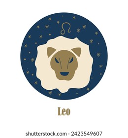 Leo zodiac sign.  Astrology and horoscope. Vector illustration