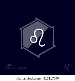 Leo zodiac sign. Astrology symbol vector illustration.