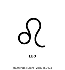 Leo zodiac sign, black symbol, single vector design element