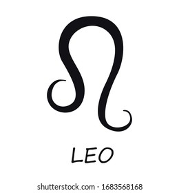 Leo zodiac sign black vector illustration. Celestial lion esoteric silhouette symbol. Astrological constellation. Horoscope monthly prediction calendar element. Isolated glyph icon