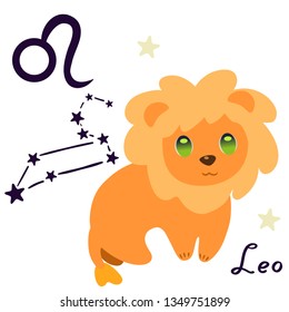 Leo zodiac sign in cartoon style isolate on white background vector image