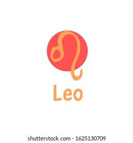 Leo zodiac sign, hand drawn vector icon, isolated on white