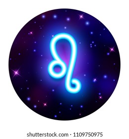 Leo zodiac sign, horoscope symbol, vector illustration