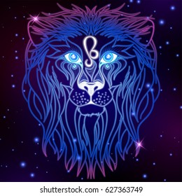 Leo zodiac sign, horoscope symbol, vector illustration