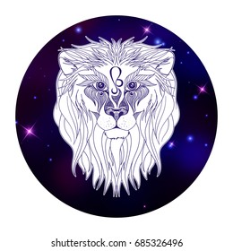 Leo zodiac sign, horoscope symbol, vector illustration