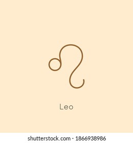 Leo Zodiac sign Icon in a Minimal Linear Style. Vector Horoscope Symbol for Astrology, Calendar, Tattoo, t-shirt print.