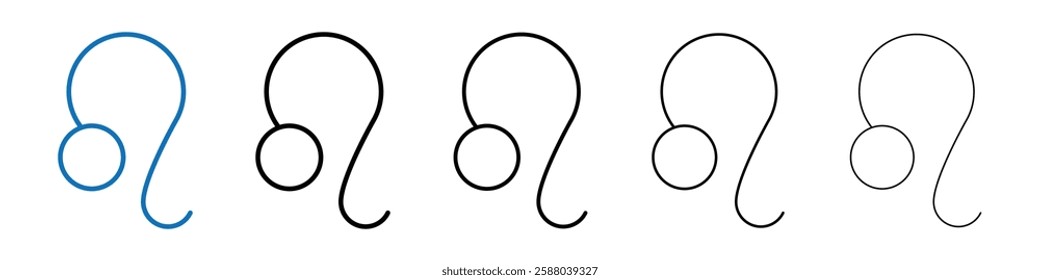 Leo zodiac sign icon Outline vector logo for web ui