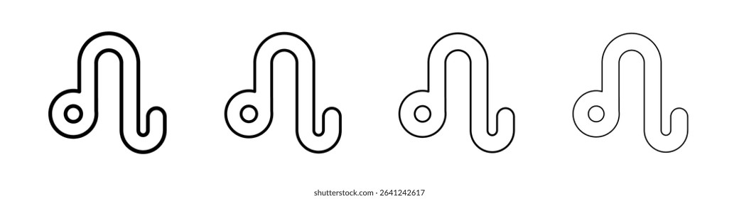 Leo zodiac sign icon Outline sign symbol set