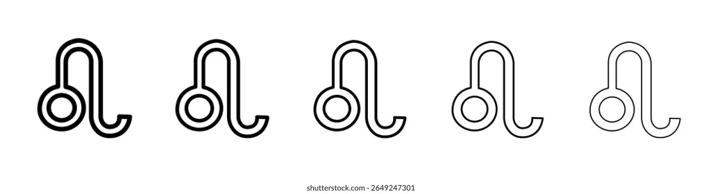 ícone do signo do zodíaco leão conjunto de contornos de linha fina ou coleção