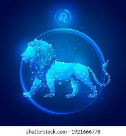 Leo zodiac sign icons. Vector illustrations.