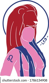 leo zodiac sign, line art vector